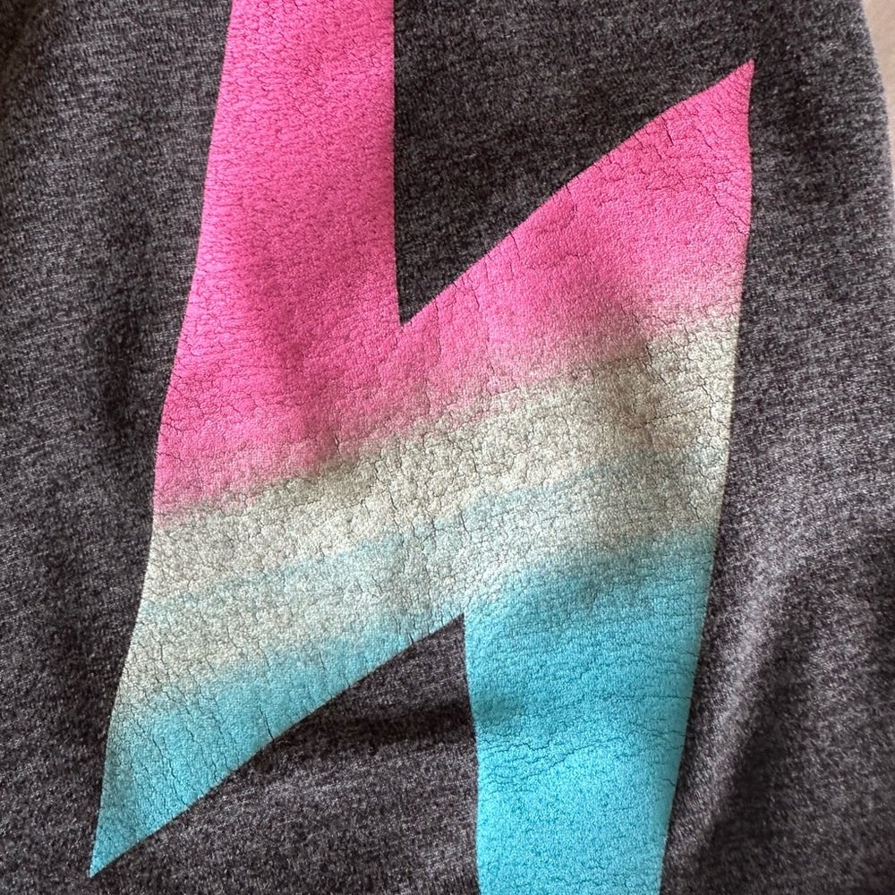 Aviator Nation Charcoal Leggings with Vibrant Lightning Bolt - Picture 4 of 6